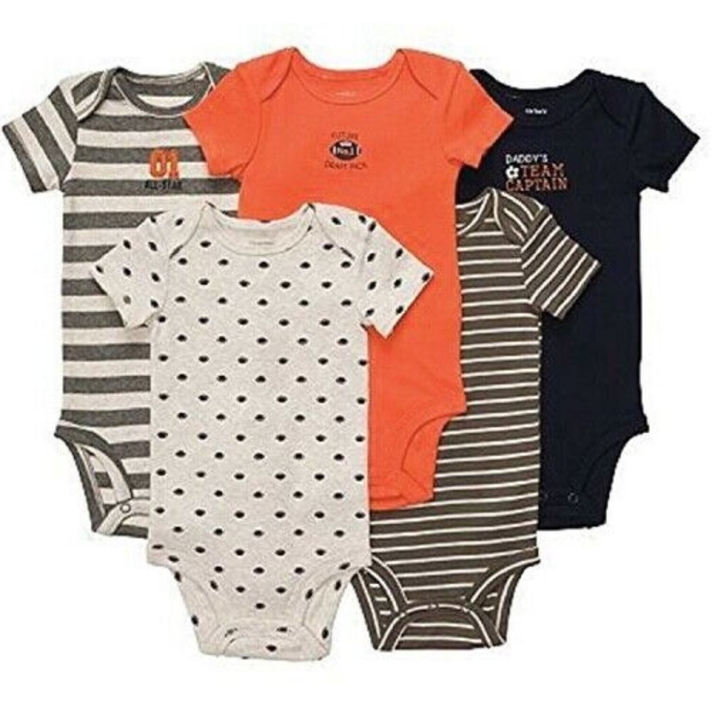 Carters Boys Football Bodysuits 5 Pack